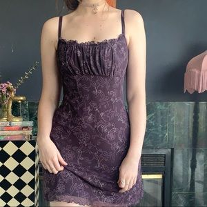 Y2K purple babydoll dress
